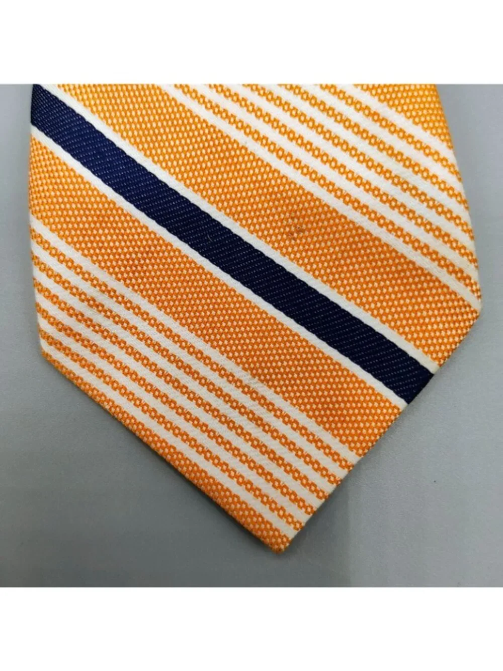 Unbranded Boys Orange, White, and Blue Striped Regimental Clip-on Tie (Ages 2-5)